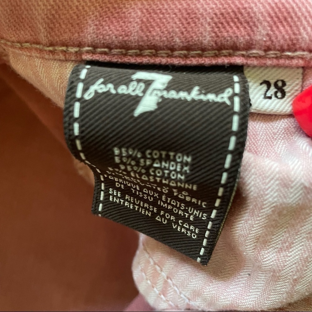 7 for All Mankind Faded Distressed Frayed Hem Jean Shorts - Picture 6 of 8